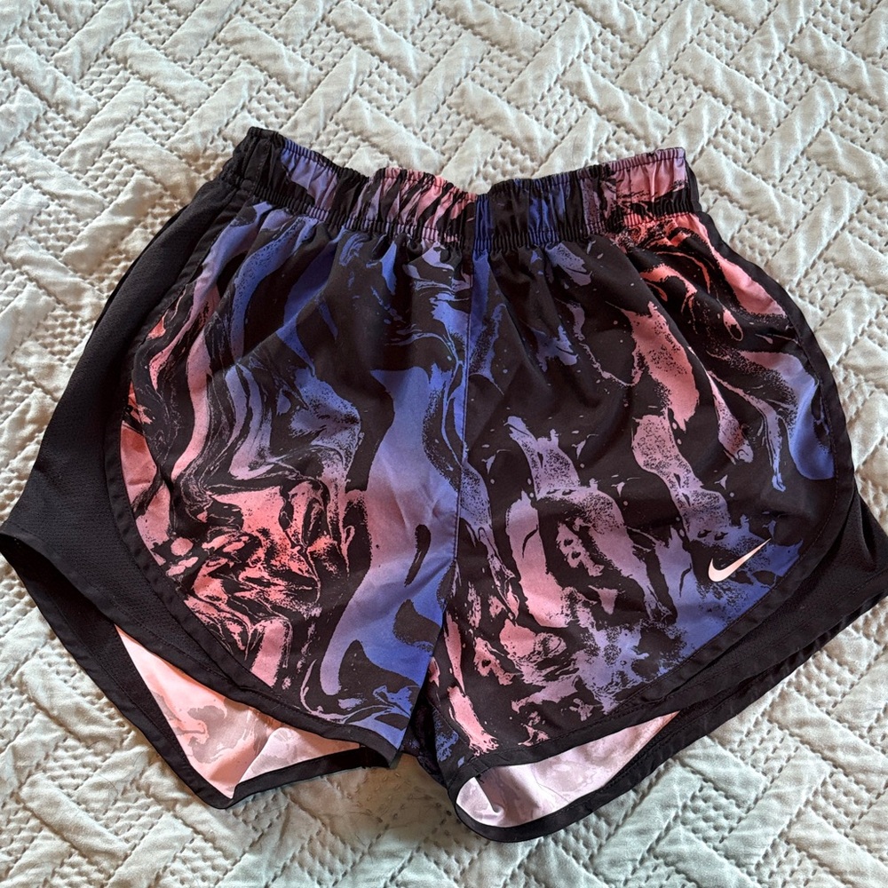 Nike Women's Black and Multicolor Athletic Shorts